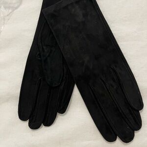 Elegant Thin Suede Black Dress Gloves